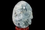 Crystal Filled Celestine (Celestite) Egg Geode - Madagascar #140289-2